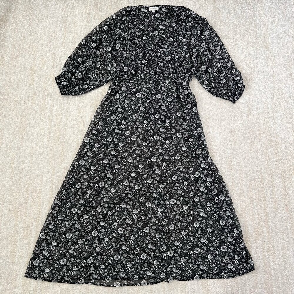 Lucky Brand Black and White Floral Maxi Dress